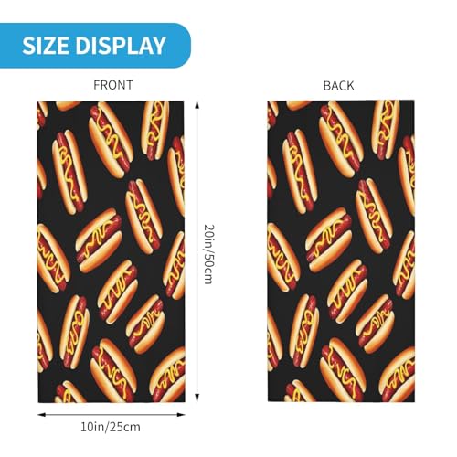 Hot Dog Pattern Neck Gaiter Face Mask Scarf Bandana Head Wrap Uv Protection Balaclava For Sports2