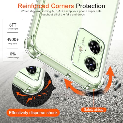 Image of Bumper Back Cover Case Transparent for Motorola Moto G54 5G /G64 5G | Four Corners Protection | Camera Protection | Soft Silicone Rubber Gel Material