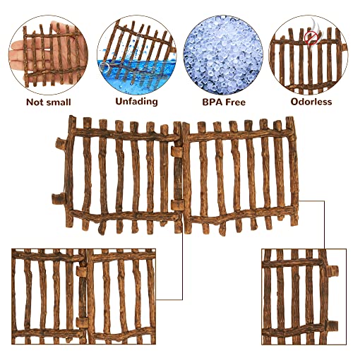 EYSCOTA Realistic Toy Fence, Large Corral Fencing Panel Accessories Playset, Farm Fence Toys for Barn Paddock Horse Stable Horses Figurines, Christmas Birthday Gift for Kids Toddler - Thumbnail 5
