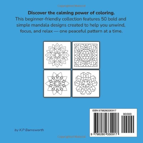 Mini Mandalas for Relaxation: 50 Bold and Easy Designs for Stress Relief and Mindful Coloring image 3