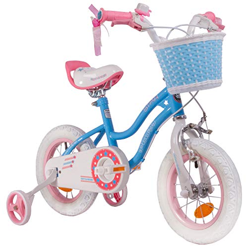 RoyalBaby Star Girl, kids bike for girls, from 3-6 years, 12-14-16 inches, with training wheels and park support