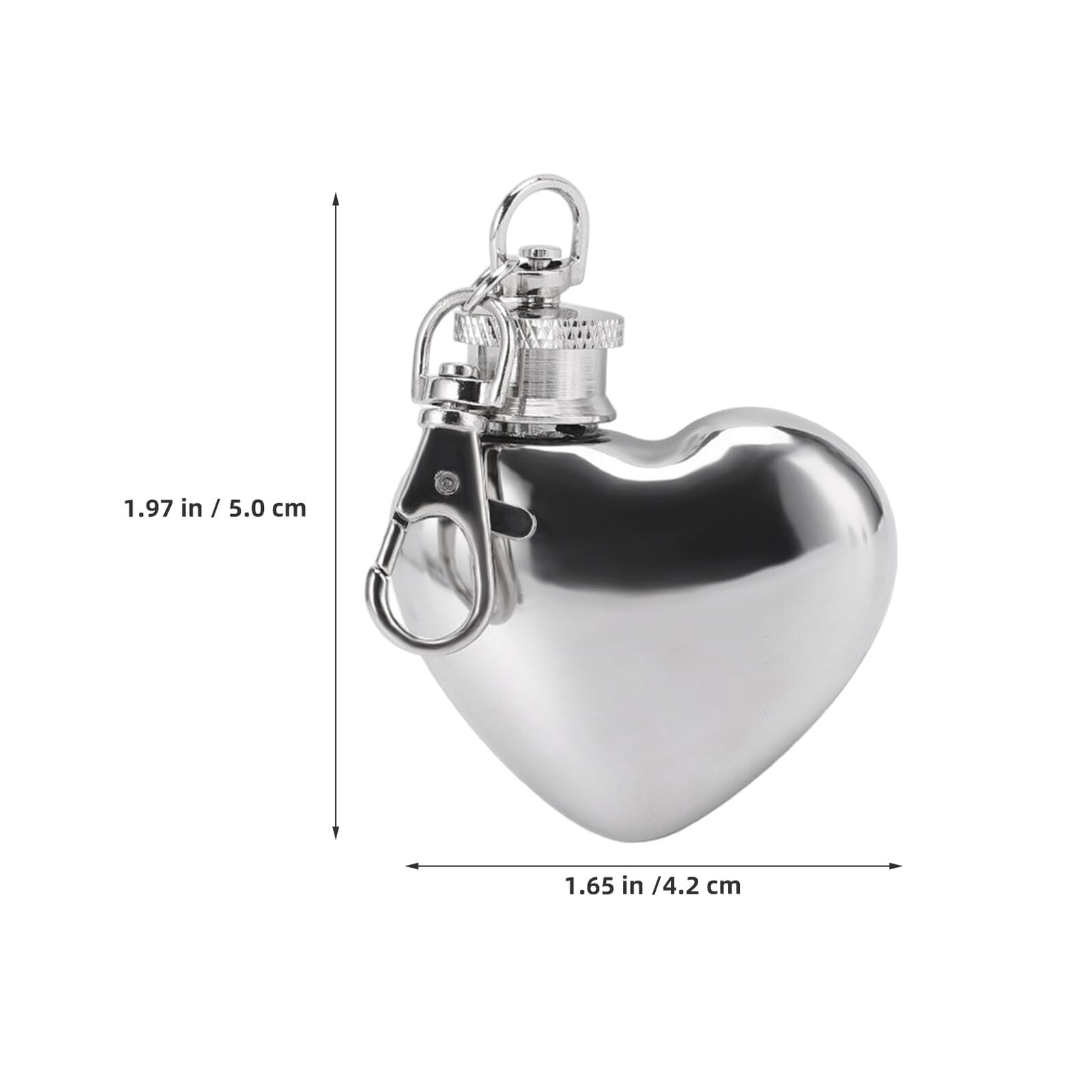 Cabilock 8piezas Mini Frasco de Vino Forma de Corazón Llavero de Acero Inoxidable para Whisky Vino y Bebidas para Camping y Uso Diario