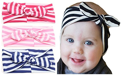 Qandsweet 3-12t Girl's Elastic Hairbands Hair Hoops 18” (Pack of 4）