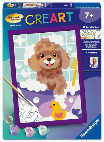 Ravensburger CreArt Malen nach Zahlen Kinder Pfotenbande - Kit Peinture