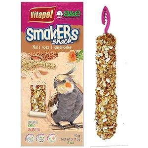 A&E Cage Co. SmaKers Treat Sticks for Cockatiel in Nut Flavor