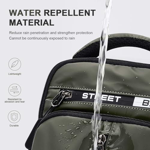 Crossbody Sling Backpacks Sling Bag for Men Women, Small Shoulder Backpack Motorcycle Chest Bags One Strap Backpack, Mini Chest Daypack for Casual Travel Hiking Gym Outdoor Sports Green4