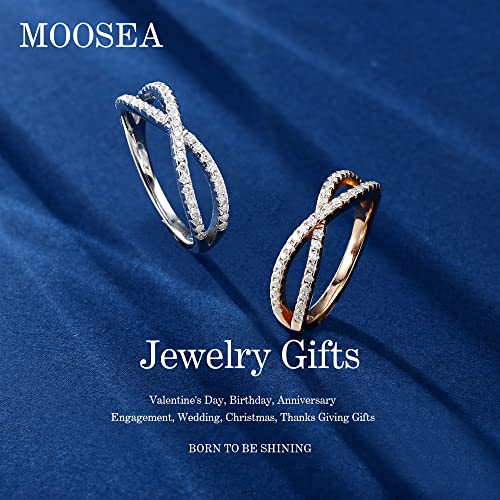 MOOSEA Moissanite Infinity Wedding Band for Women, D Color VVS1 Clarity Lab Created Wedding Rings 14K White Yellow Rose Gold Vermeil Moissanite Stackable Rings for Women Wife Anniversary Band2
