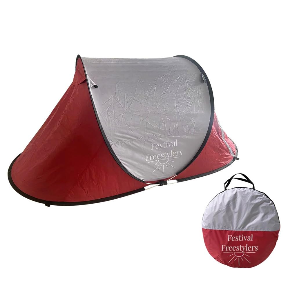 Festival Freestylers 2 person pop up tent, waterproof with sewn in ground sheet, light weight with handy carry case