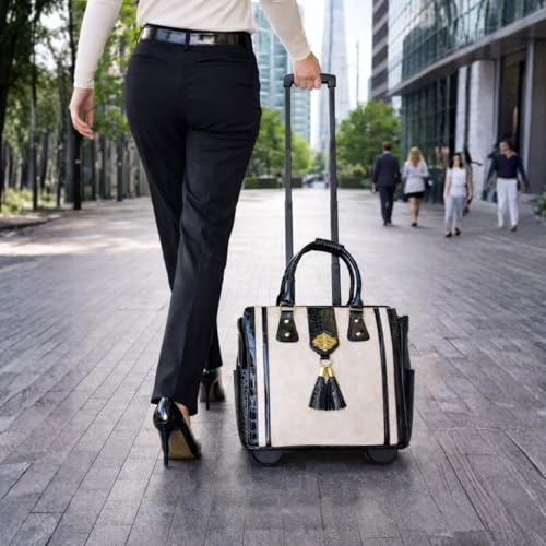 Image of JKM & Company Rolling Briefcase for Women, THE MONTECITO Rolling Laptop Bag for Women