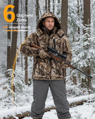 Image of Wulcea Graphene Heated Jacket for Men Fur Lined with Large Capacity Battery Pack