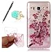 Produktbild Uposao Bling Soft Silikon TPU Hülle für Samsung Galaxy J7 (2016) Handyhülle Schutzhülle Etui Schale Schutz Backcover mit Crystal Bunt Strass Pflaumenbaum in voller Blüte Muster Design