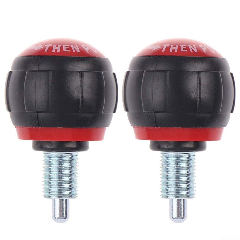 Pull Pin Spring Knob for Gym Fitness Equipment Height Adjustment, Red, 2-Pack