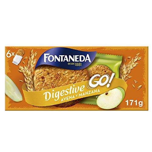 Fontaneda Digestive - Galletas de Cereales con Manzana y Avena - Caja de 171 g