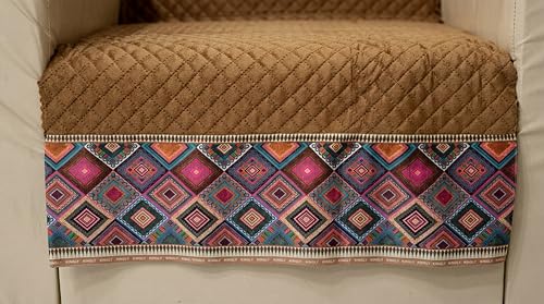Image of KINGLY Sofa Cover 4 Seater Fully Covered | Stretchable Anti-Slip Slipcover | Washable Furniture Protector | Royal Gold | Set of 2 | Seat & Back |