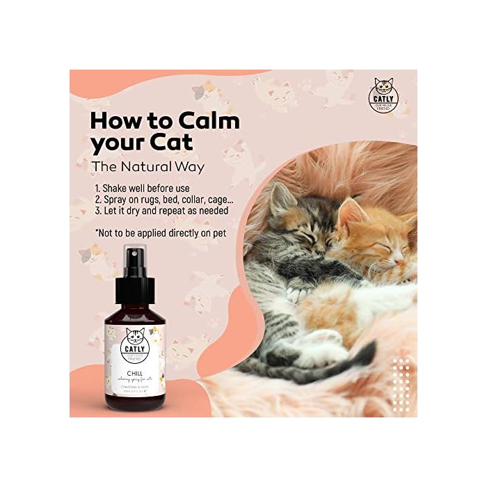 Catly Cat Calming Spray – Chamomile & Vitamin E Calming Spray for Cats – Effective Cat Stress Relief & Anxiety Solution, Ideal Pheromone Diffuser Alternative, Cat Nip-Infused Relaxer Spray, 100ml - Image 7