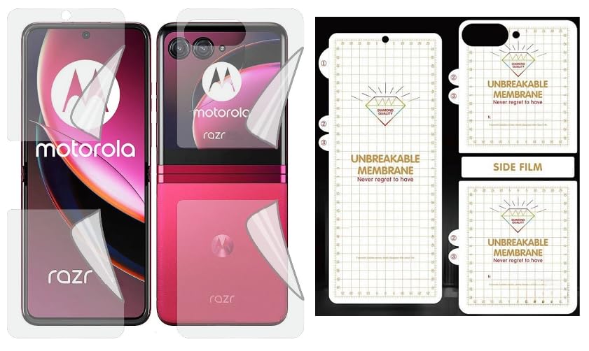 Image of (Pack Of 1 Set) Screen Protector For Motorola Moto Razr 60 Ultra 5G - Edge to Edge Front Back inner and all Sides 4 Layer Ultra Thin Unbreakable Membrane - Case Friendly Screen Coverage with Installation Kit (Matte)