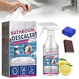 Fleckenentferner Reiniger für hartnäckige Flecken, Multifunktional Badreiniger Duschkabinenreiniger, Bathroom Descaler Schaum, WC Reiniger Kalkentferner Dusche Stark für Glas Kanalisation Toiletten
