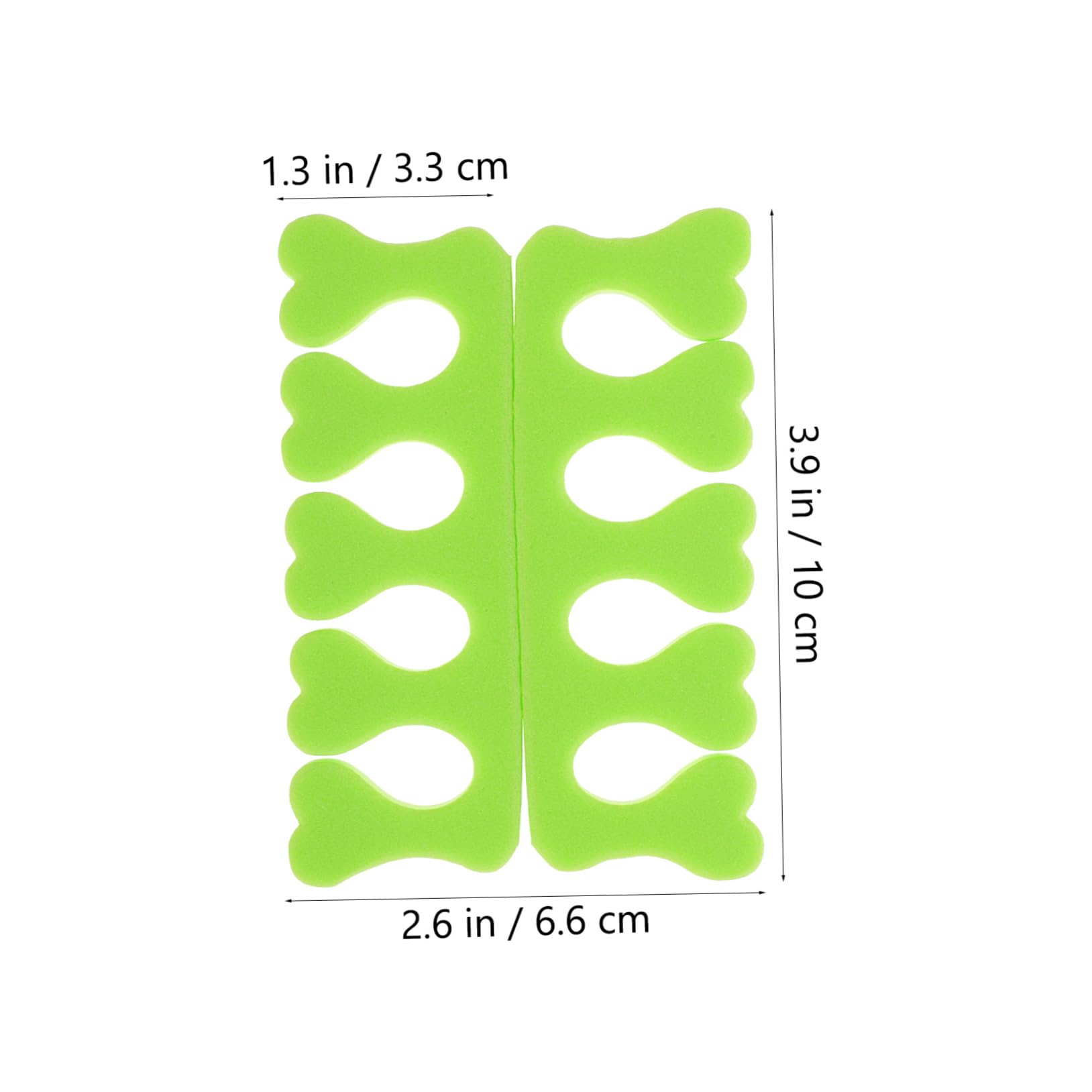 SHERCHPRY Separatore le Dita dei Piedi a Forma di Cuore in Spugna Verde, 100 Paia Usa e Getta, Comodo per Manicure Professionale e Uso Personale