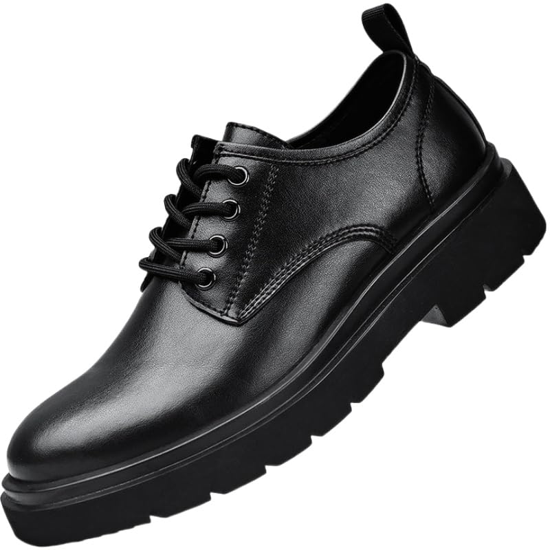 Men's Four-Season Fashion Oxford Shoes - Solid Color Low-top lace-up Casual Round Toe Design, Rubber Sole, EVA Insole, Suitable for Daily Business wear