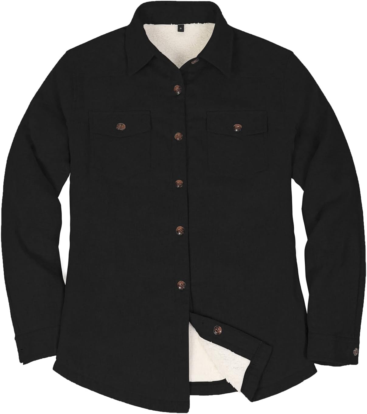 ThCreasa Womens Sherpa Lined Flannel Jacket with Hand Pockets, Plaid Button Down Fuzzy Shirt Jackets - Image 4