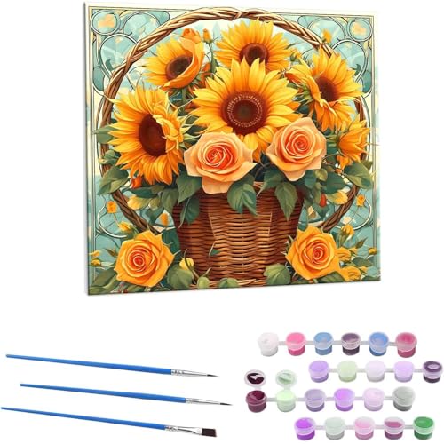 Ԃ G Paint by Numbers hG Lbg l ʂ肦 lphGLoXNtg  LoXA[g uVƃANG̋, ItBX CeA rO, ւ̃Mtg 30x30cm (t[