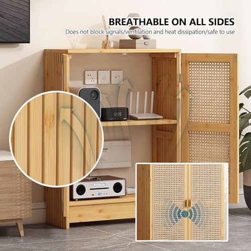 Router Regal aus Holz – organisiert WLAN-Geräte und elektrische Boxen für Zuhause, Schlafzimmer und Wohnzimmer