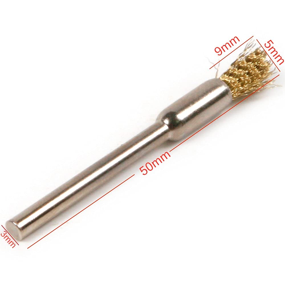 Szczotka druciana T-Shaped Brass Wire Brushes, for Drills Set,20pcs 3mm Shank for Metal Removal Polishing for Rotary Grinder Tool