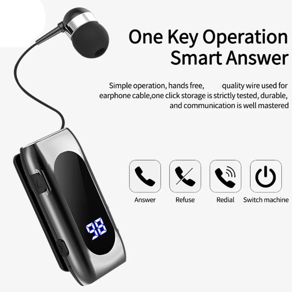 K55 Lavalier Cuffie Retrattili BT5.2 Promemoria di Chiamata Vibrazione Movimento Clip Controller Auricolare PK F920 Nero