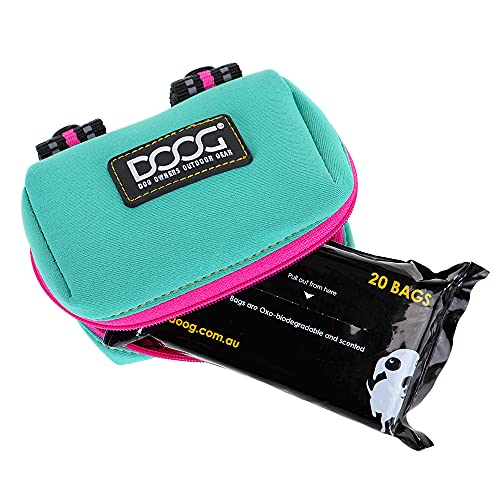 Image of DOOG Walkie Pouch, 20 Pre-Loaded Doggy Waste Bags, Easily Clips On Leashes, Keep Hands Free (Neoprene), Rin Tin Tin