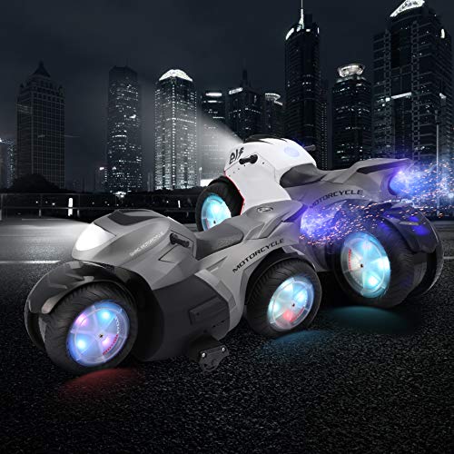 image for HR RC Motorcycle for Kids,Remote Control Car Toy for Boy and Girl,360�