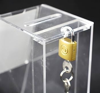 Amazon | イーウーサプライ 幅7cm レジ横用薄型 アクリル 募金箱