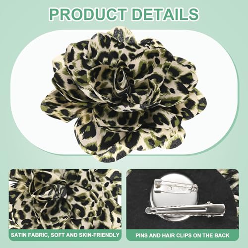 Image of M METERXITY Extra Large Rose Flower Brooches, Lapel Pins Dainty Satin Fabric Big Camellia Oversized Brooch Pin