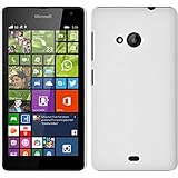 PhoneNatic Hülle kompatibel mit Microsoft Lumia 535 - Hülle weiß gummiert Hard-case + 2 Schutzfolien