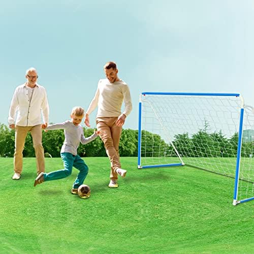 Anivia Kids Football Goal, 6ft x 4ft Portable Football Goal, Goal Posts For Garden, Metal Frame Soccer Goal - for Backyard, Garden, Outdoor