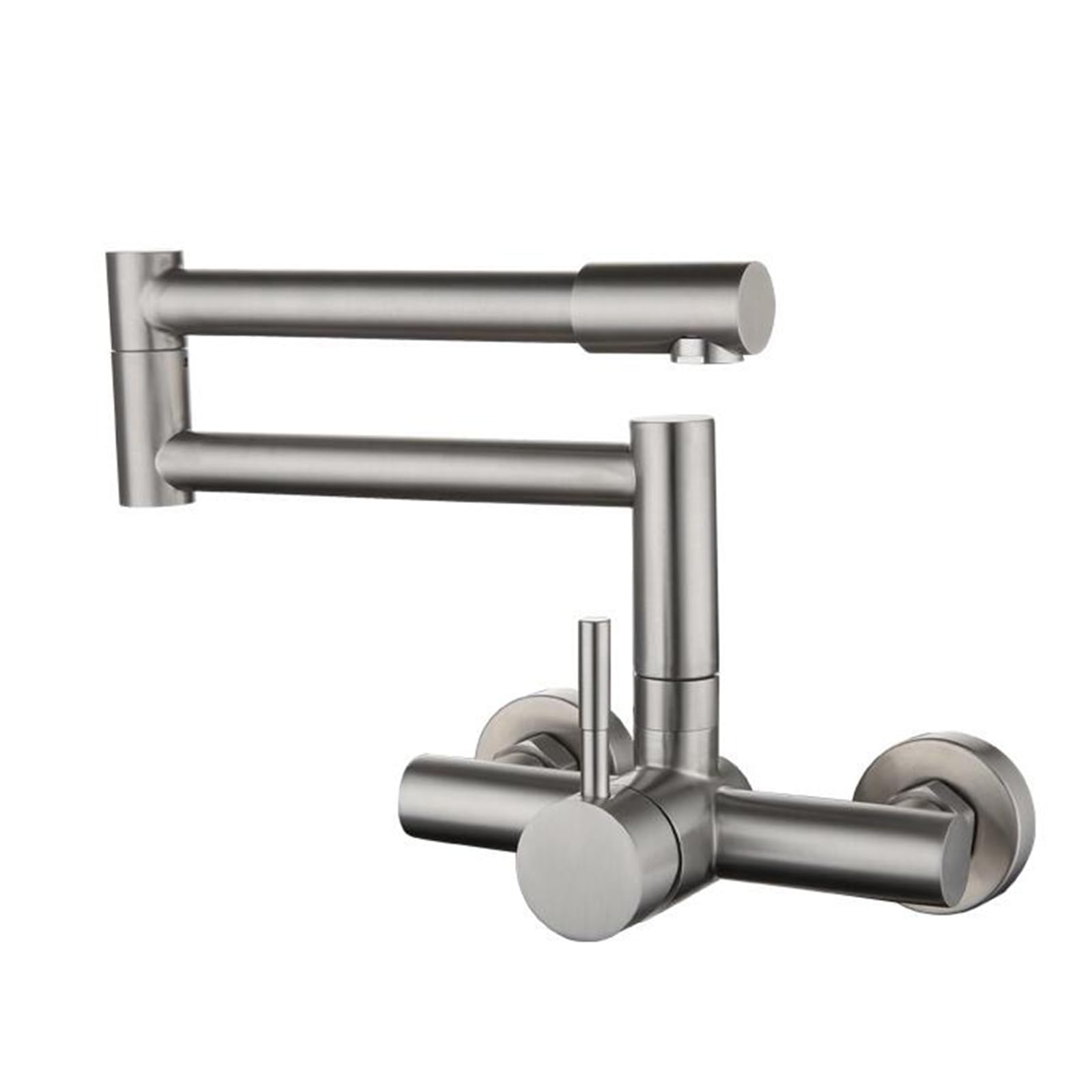 Grifo de Pared Cocina Acero Inoxidable Cepillado Grifo de Cocina Giratorio Plegable Grifo de Fregadero de Cocina-Cepillado