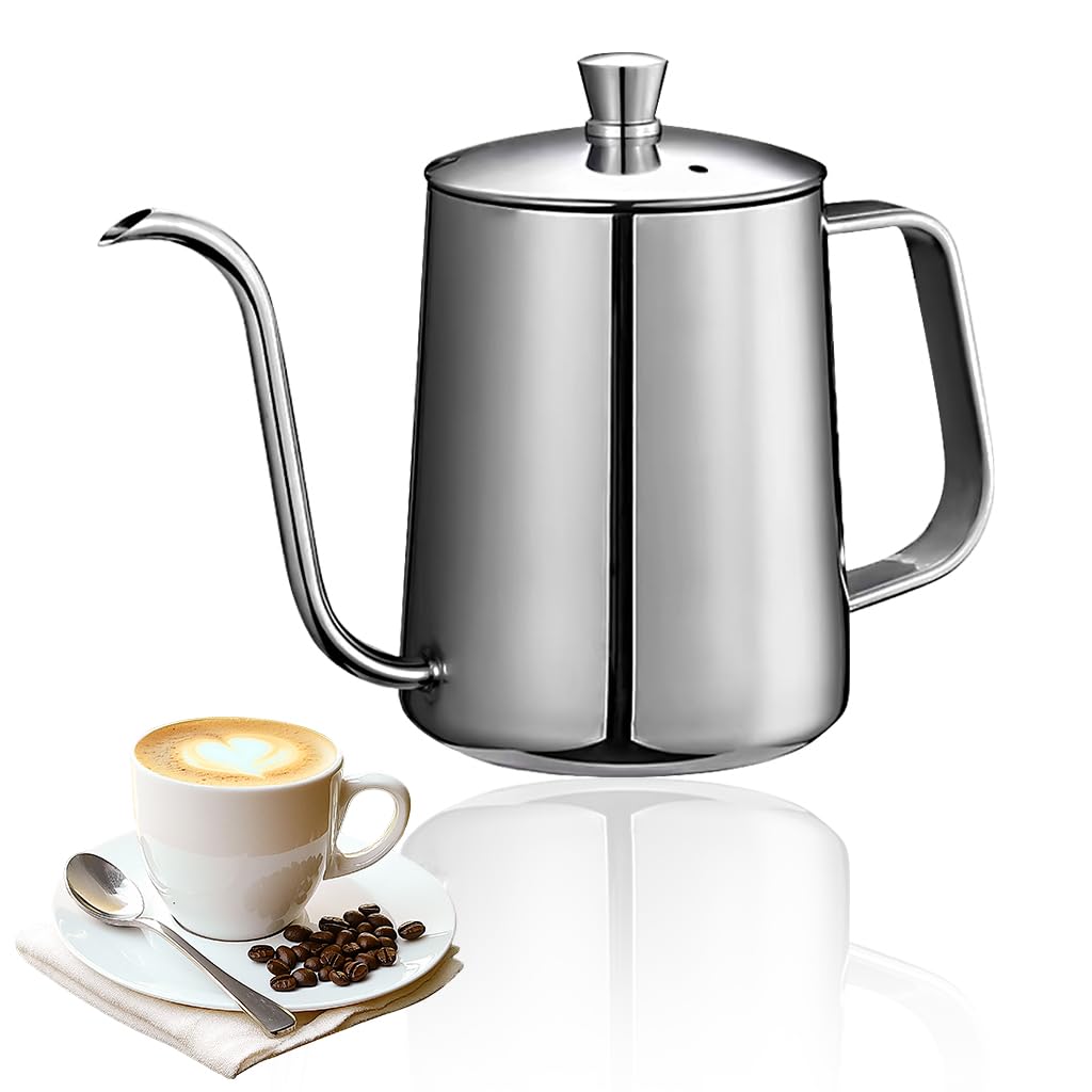Supvox® Pour Over Coffee Gooseneck Water Kettle with Lid 350ml Stainless Steel Coffee Pot Gooseneck Kettle Hand Drip Pour Over-image-39