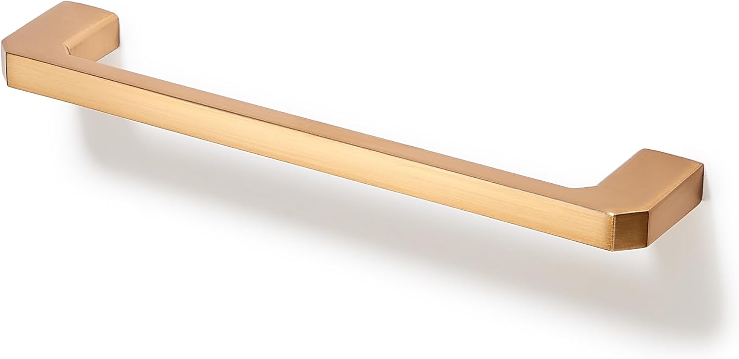 TUNNY 10 Pack Modern Cabinet Handles-3.8"/96mm Screw Spacing Matte Champagne Brushed Solid Furniture Hardware Handles Cabinet Hardware Kitchen Cabinet Handles for Bathroom Drawer Pulls