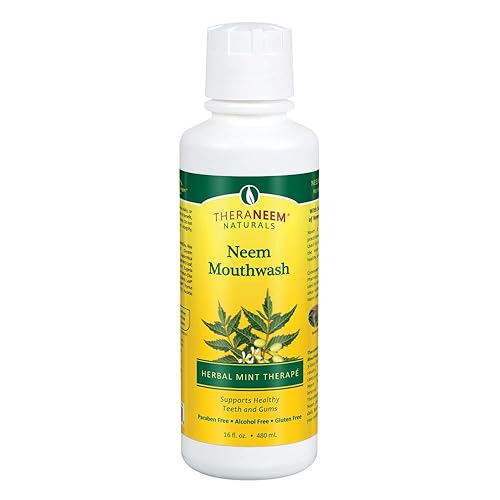 TheraNeem - Enjuague bucal de Neem menta a base de hierbas refresca el aliento apoya las encías y los dientes saludables vegano gran sabor a menta