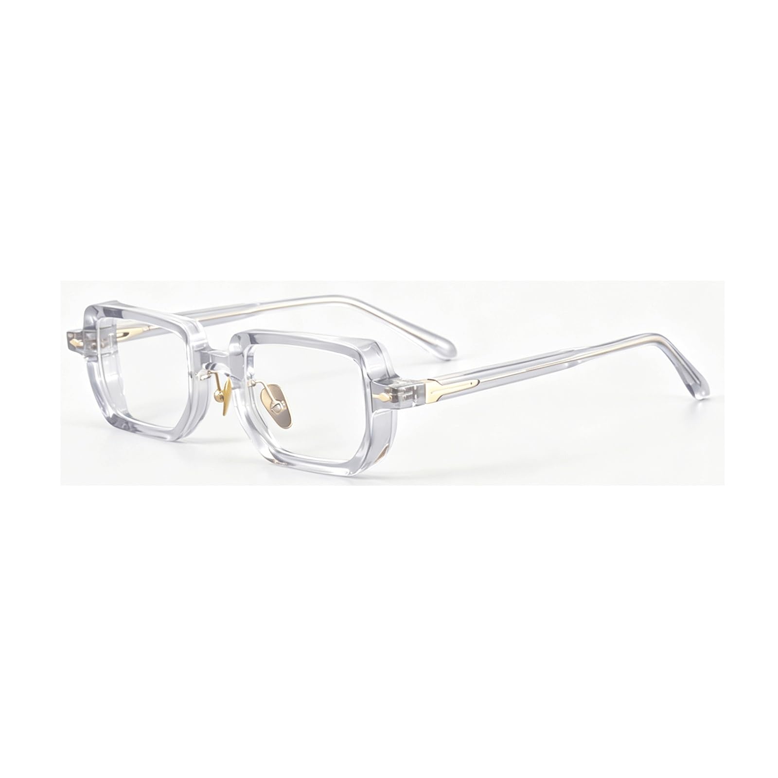Acetat-Brillenfassungen, quadratische Brillen for den Computer | Vollrand-Brille ohne Sehstärke, AC-Linse, Lesebrille, bequeme Passform, Unisex(Grey)
