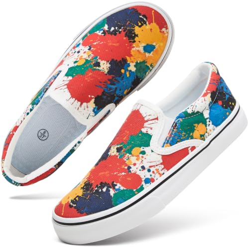 Image of Women's Canvas Slip On Sneakers Non Slip Loafers | low top non slip on walking breathable casual comfortable fashion tennis