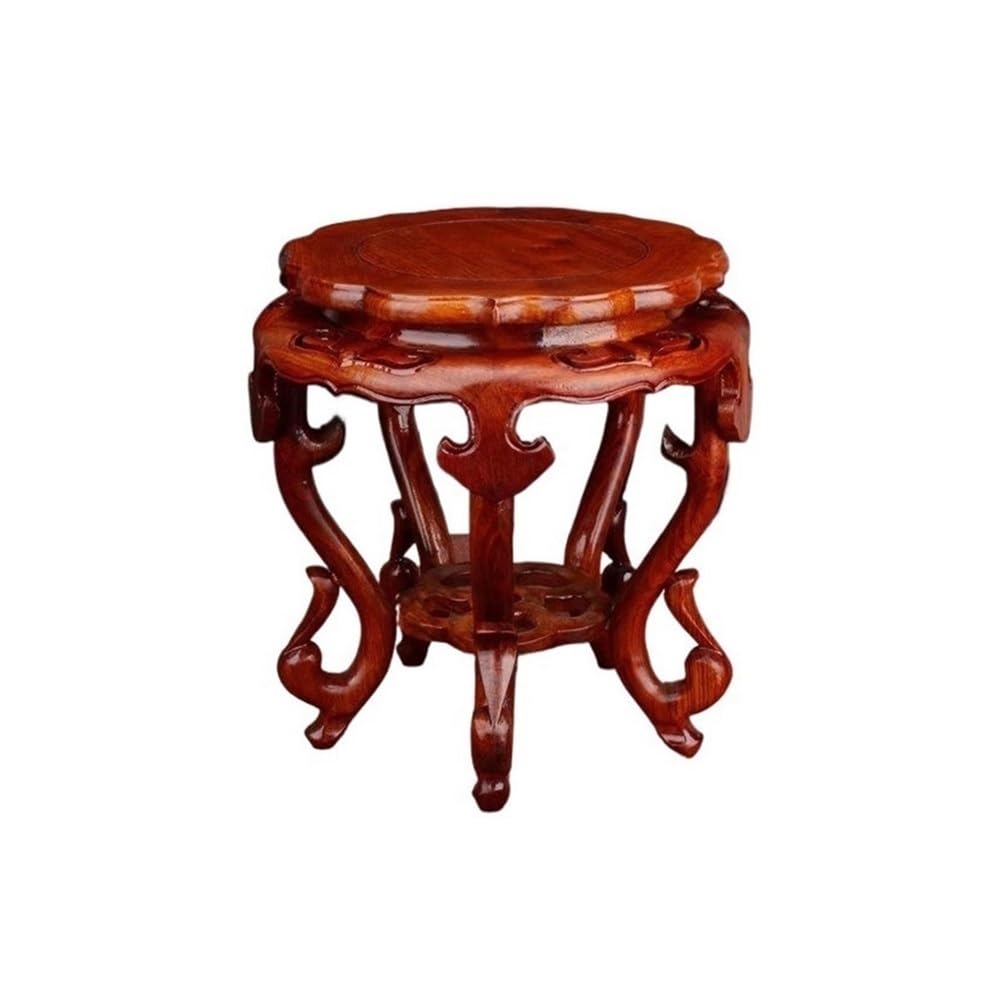 birene Vase Stand Circular Rosewood Bonsai Stool Pedestal, Vase Fishbowl Display Base Stand