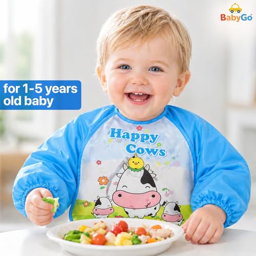 Image of BabyGo Cotton Baby Tie Button Bibs | Soft, Washable Feeding Bibs for Kids, Adjustable, Reusable, Gentle on Skin, Comfortable & Ideal for Mealtime, Perfect for Infants & Toddlers | Multicolor