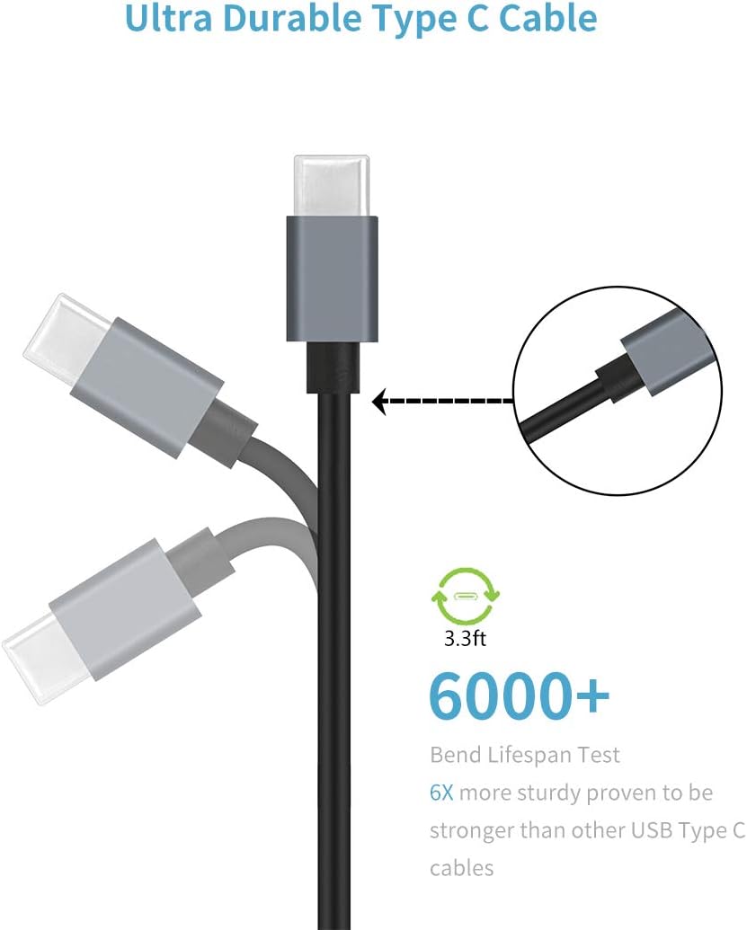 Fast Charger Kit, Compatible for LG Stylo 6/5/4, V60/50/V40/V35 ThinQ, V30/V20/G8 ThinQ/G7 ThinQ/G6, Rapid Wall Charger + Dual USB Car Charger, Quick Charge 3.0 Charger Set with 2 USB C Cords 3.3ft