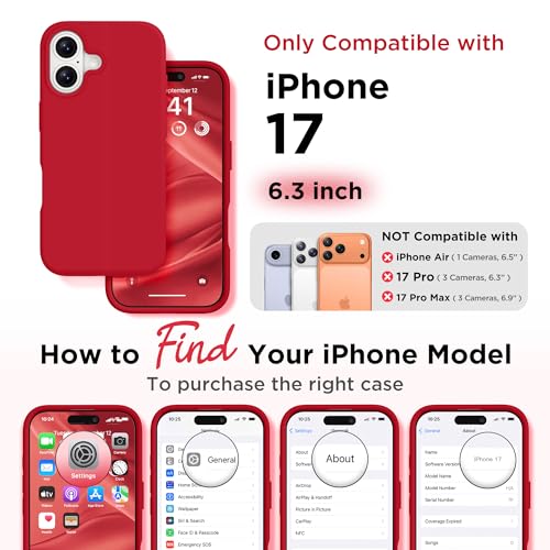 Image of GolbinBox Magnetic for iPhone 17 Case, Silicone Cover, Red