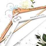 Paire de cintres de mariage, robe de mariée, costume du marié, lot de 2 cintres personnalisables prénoms du couple, date, et texte au choix (Un de chaque, Paire)