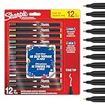 Sharpie Creative Marker Acrylic Paint Pens | Water-Based Paint Markers | No-Bleed Ink Writes on Most Surfaces | Fine Tip | Crafting & Art Supplies | Assorted Colours | 12 Count