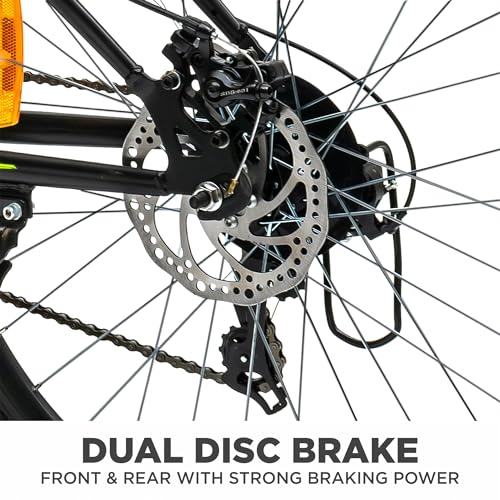 Image of KROSS Trekker 27.5T Unisex Matt Black Multispeed (Shimano 21-Speed) MTB | Steel Frame with Dual Disc Brakes and Front Suspension Fork | Ideal for 15+ Years