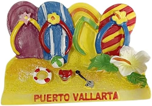 México 3D Puerto Vallarta - Imán de recuerdo para nevera, regalo de resina hecha a mano Puerto Vallarta para refrigerador, colección de decoración