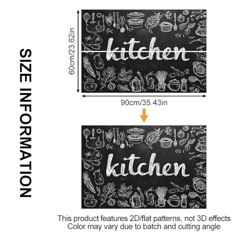 Image of Chalkboard Kitchen Sign Backsplash Peel and Stick, 35.4x23.6 in