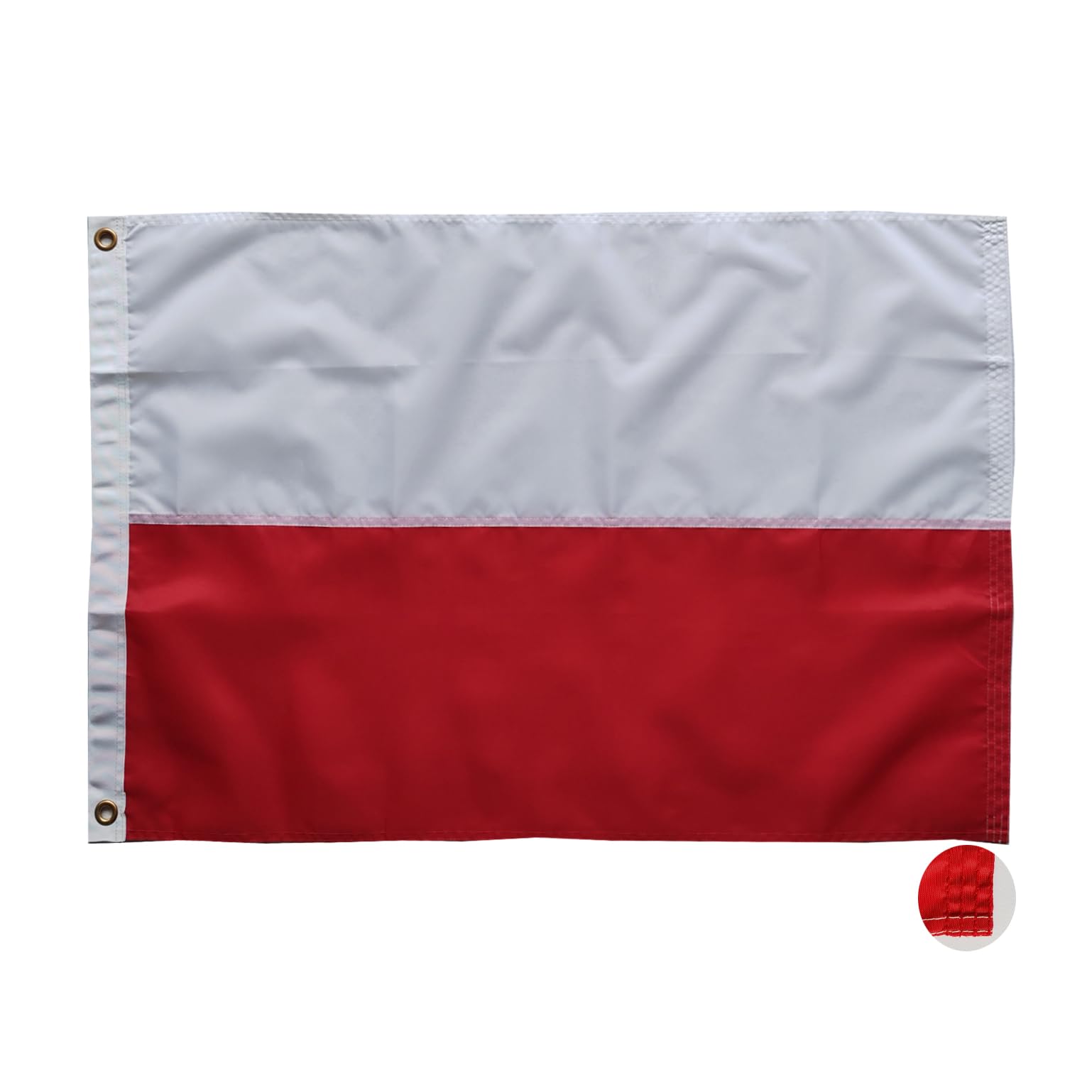 Polski Flaga 60 x 90 cm - Szyte Paski 210D Heavy Duty Poliestrowa Na Zewnątrz Nylonowa z Mosiężnymi Przepustkami